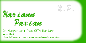 mariann paxian business card